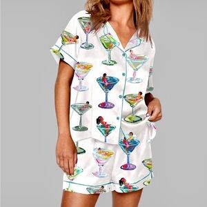 T.J.Maxx Colorful Cocktail Print Pajama Set